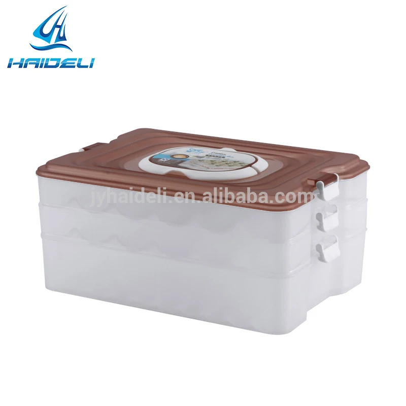 PP plastic transparent superimposed storage freezer 21 pack portable dumpling box