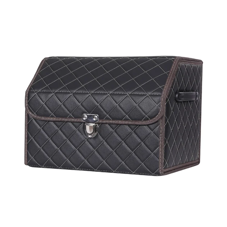 
Premium Multi-Function Foldable Pu Leather Car Trunk Storage Organizer Bin Container Box For Auto,Trunk,Suv Vehicle 