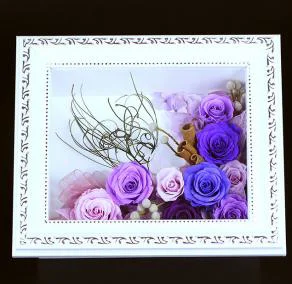 Wholesale Christmas Gift Eternal Rose Preserved Flower Photos Frame Home Decorative Dried Flower In Wooden Frame