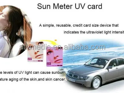 2025 Athmedic promotion PVC solar sensitive ultraviolet rays outdoor gift souvenir premiums card UV  solar tester card