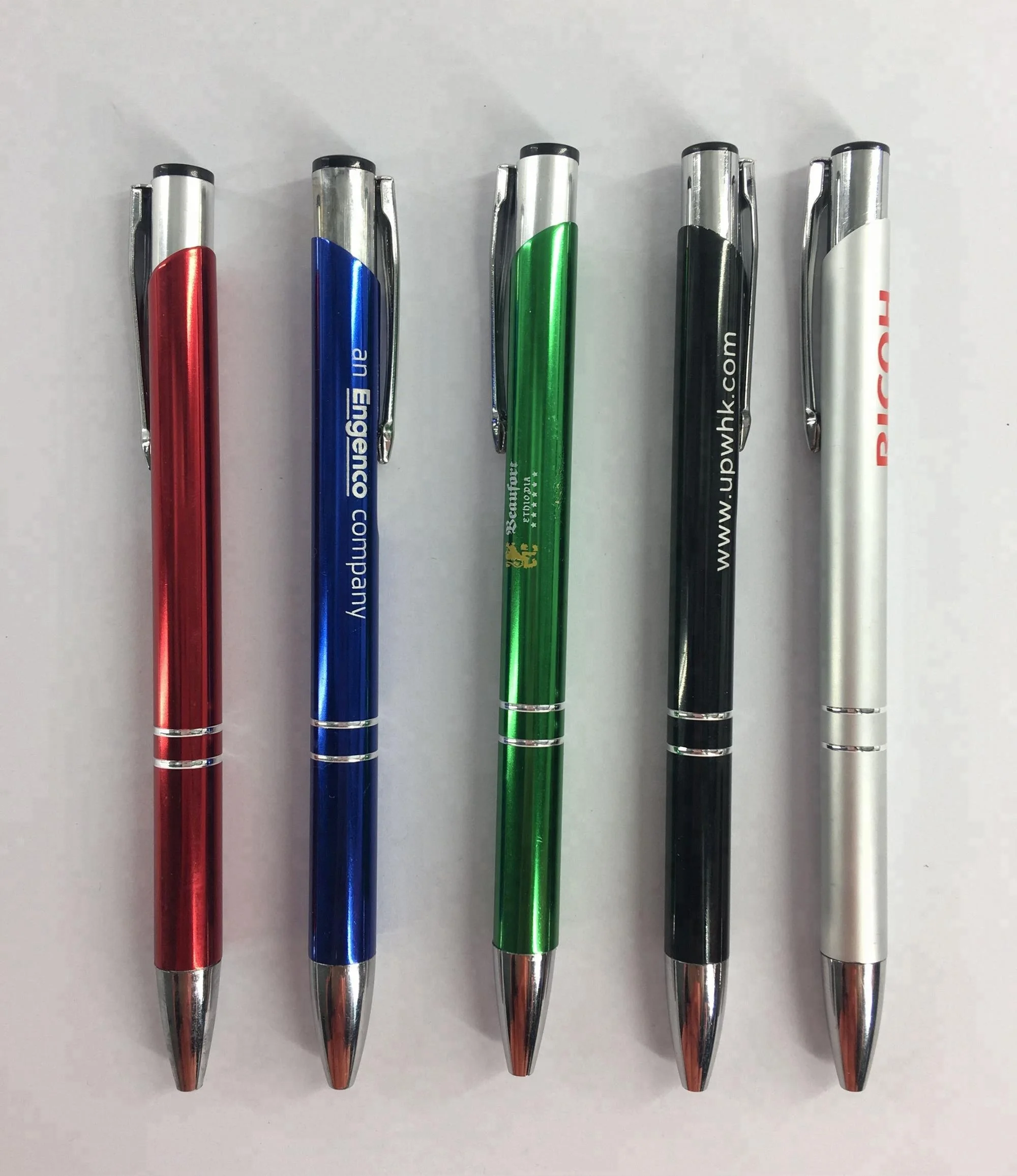 Gift Business Retractable Silver Ballpoint Pens With Black Ink
