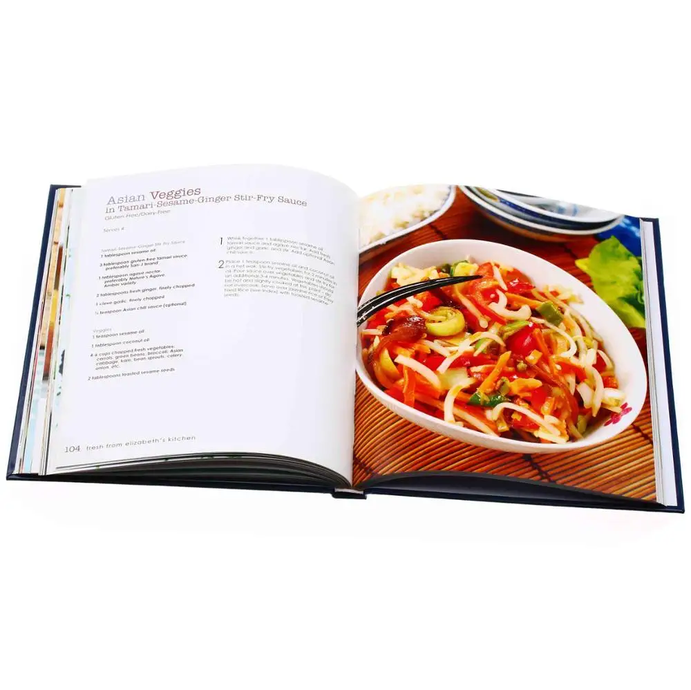 Full color hardcover book custom cookbook printing