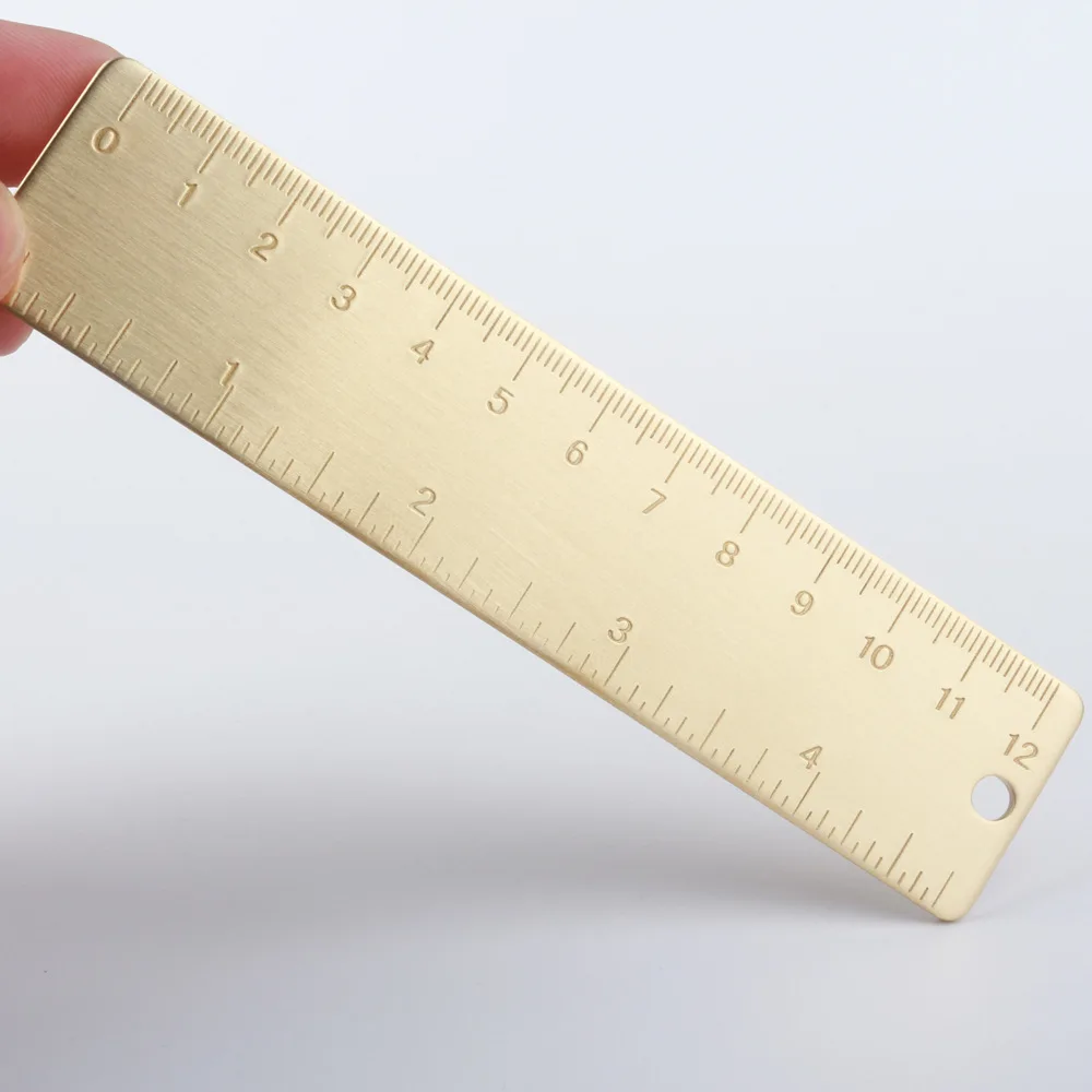 Heavy and beautiful little brass ruler wholesale stationery tools straightedge ruler
