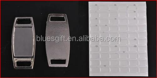 Blue factory price 12mm by16mm blank rectangle shape Shoelace charm for shoe decoration
