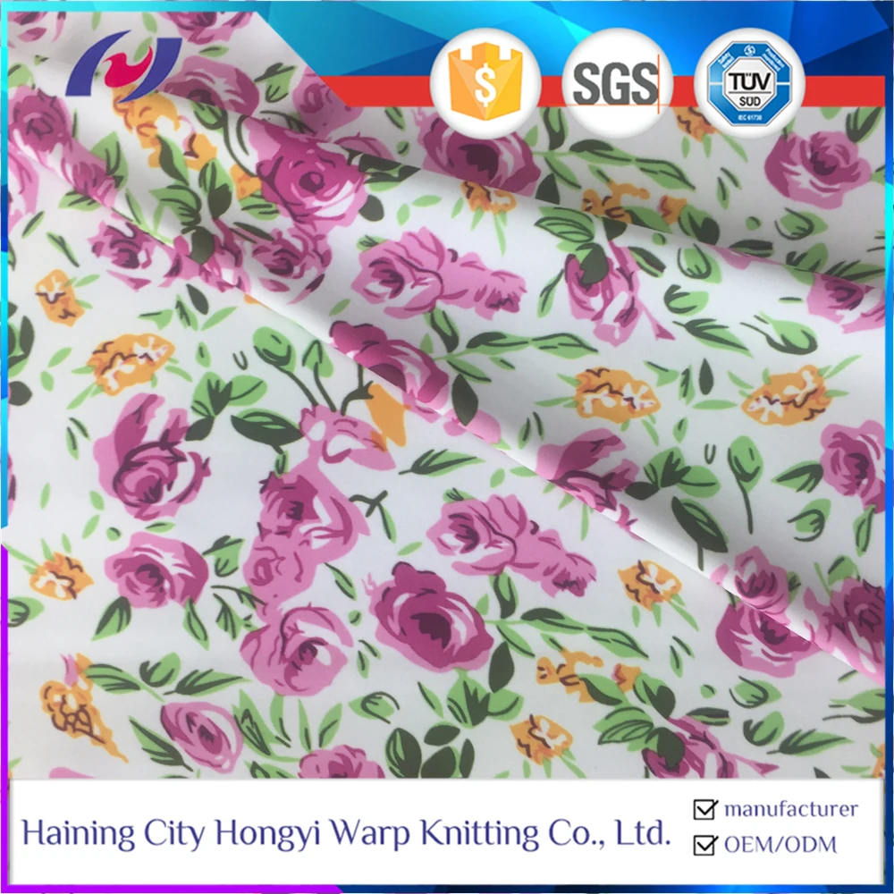 Personalized Full Dull Microfiber Floral Custom Digital Printed Stretch Polyester Spandex  Fabric for Swimwear Bikini