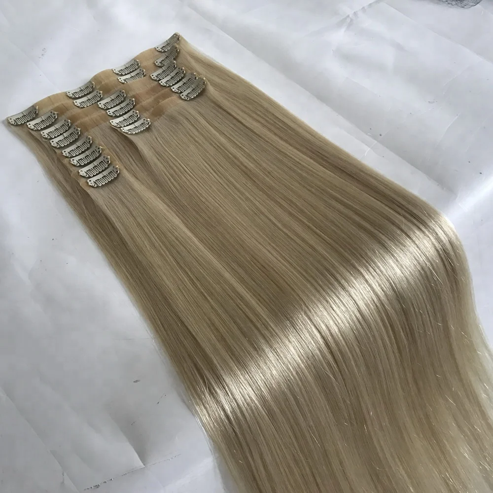Hot Sale Wholesale Factory price Brazilian Cuticle Aligned Hair Virgin Remy Seamless Clip in Human Hair Extensions