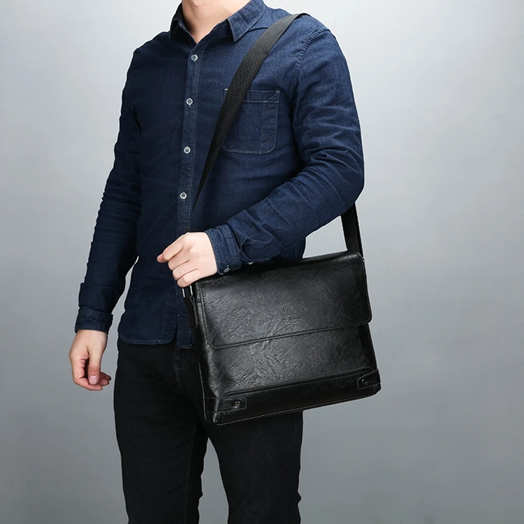 
custom european small shoulder cross body leather bag for men 