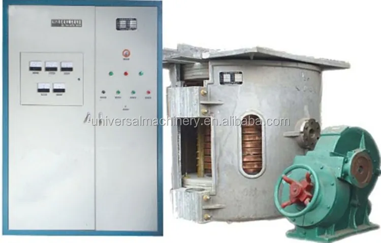 1T Induction Melting Furnace for steel iron copper brass aluminum