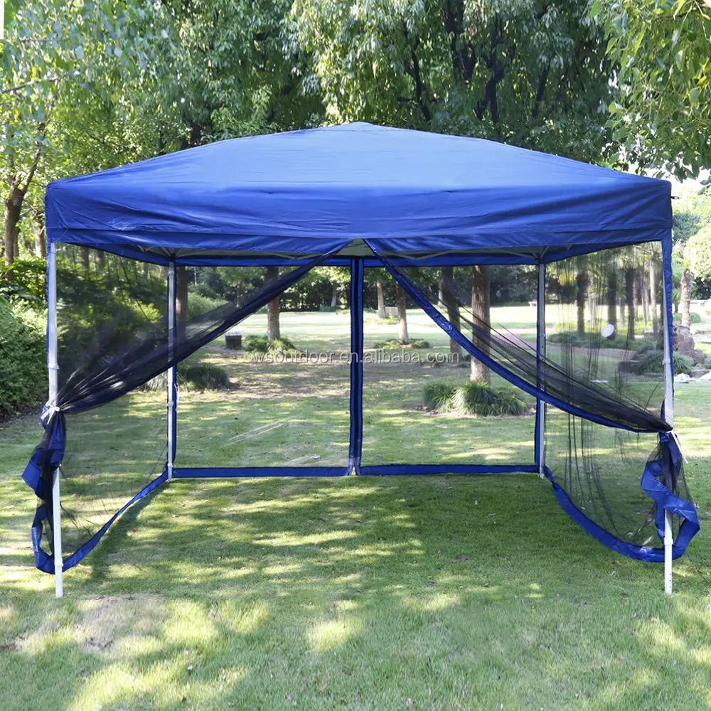 Outdoor Easy Pop Up Canopy Screen Party Tent with Mesh Side Walls 10 x 10 ft