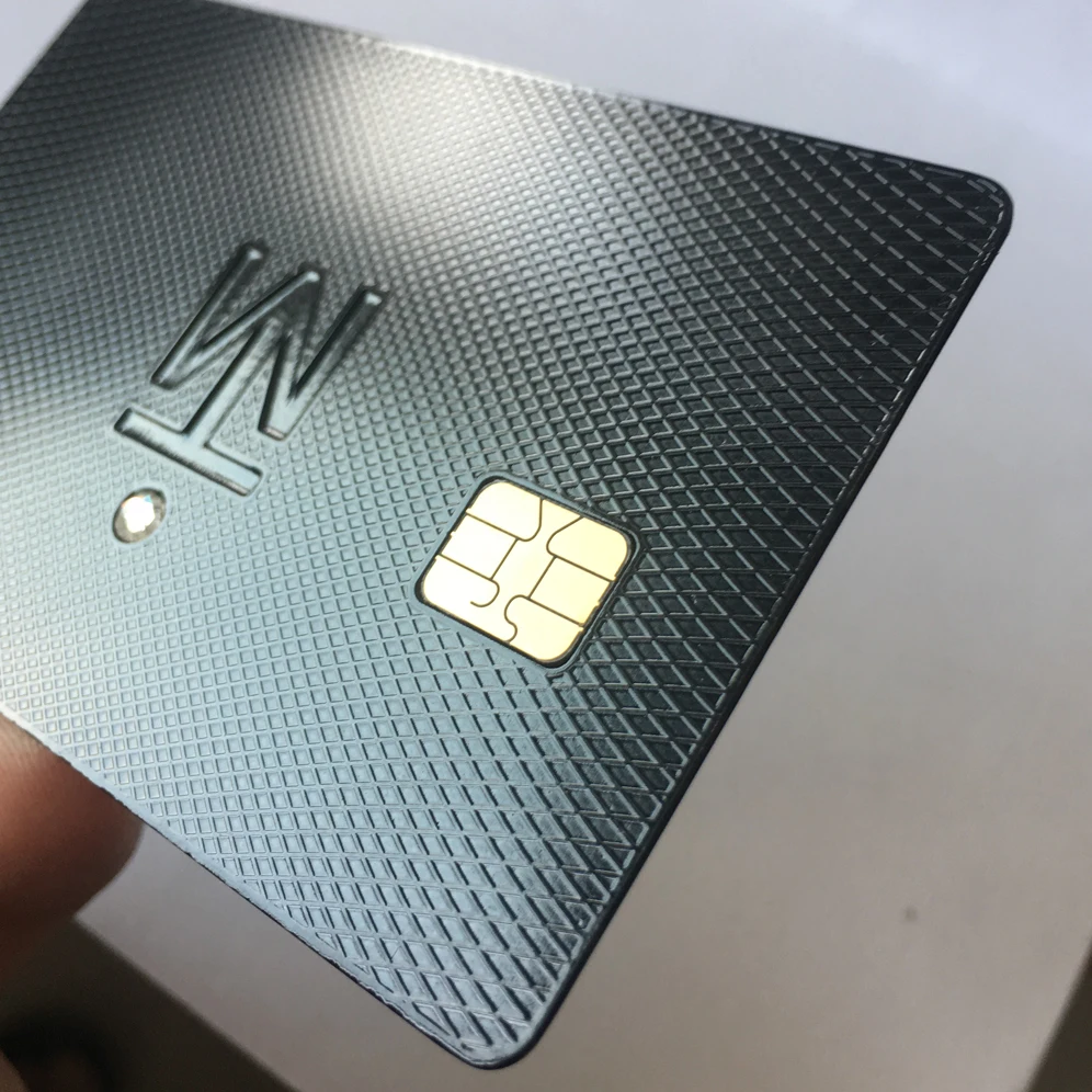 High quality free design Laser Cut metal dog tags qr code Stainless Steel Metal nfc cards 213chip Metal Business Card with chip