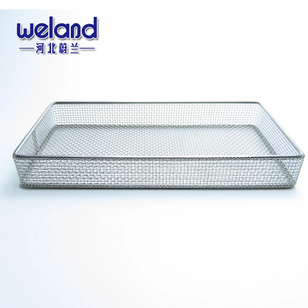 Stainless Steel 304 Wire Mesh Tray Welded Mesh Basket for Cleaning Machine or disinfection basket