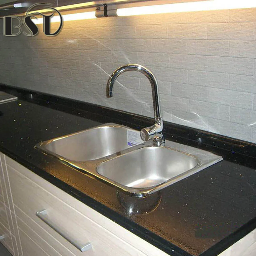 Black Galaxy Artificial Quartz Stone Countertop