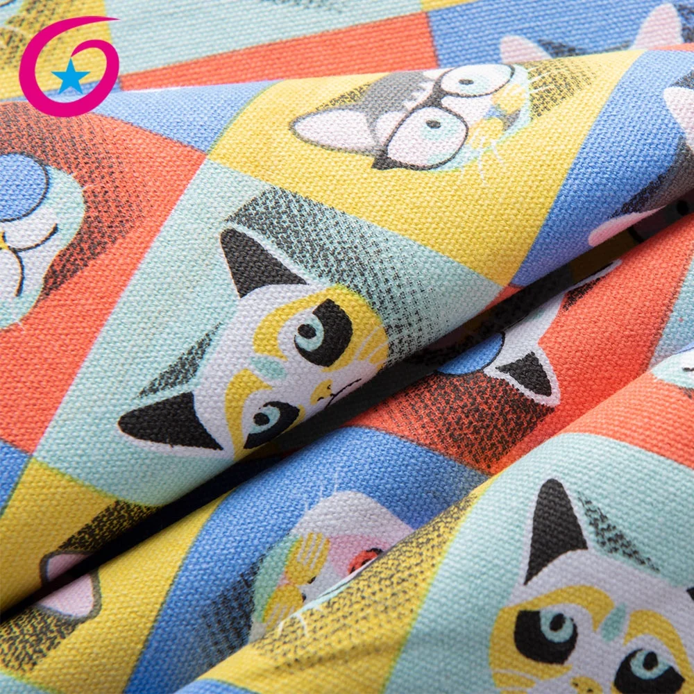 
100% cotton fabric cat print design animal fabric for bags 