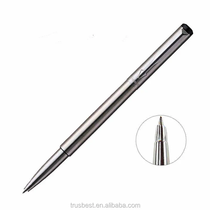 Promotion Parker Vector Gold Body & Trim GT Ball Point Pen BP Steel Fine Nib Blue Ink New