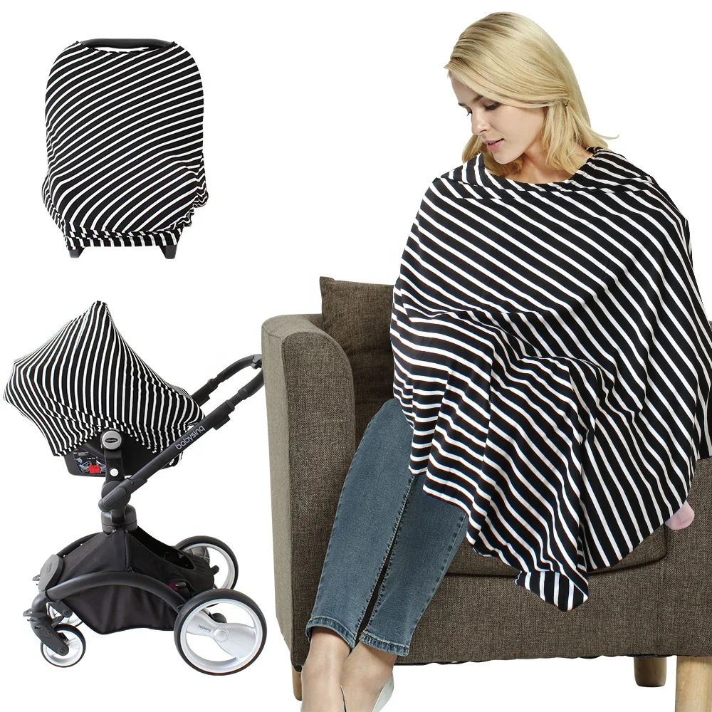 Plus Size Spandex Polyester Baby Car Seat Canopy Poncho Multi Use Nursing Scarf Breastfeeding Protector Cover