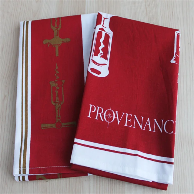 Custom 100% polyester cotton white flour sack kitchen towel sublimation tea towel blank