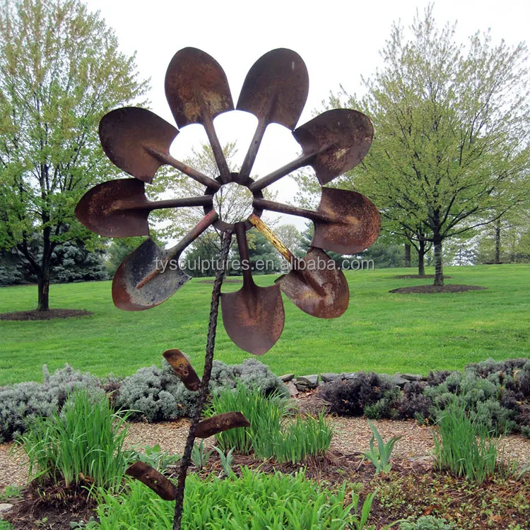 art steel metal stainless steel flower sculpture for park decoration