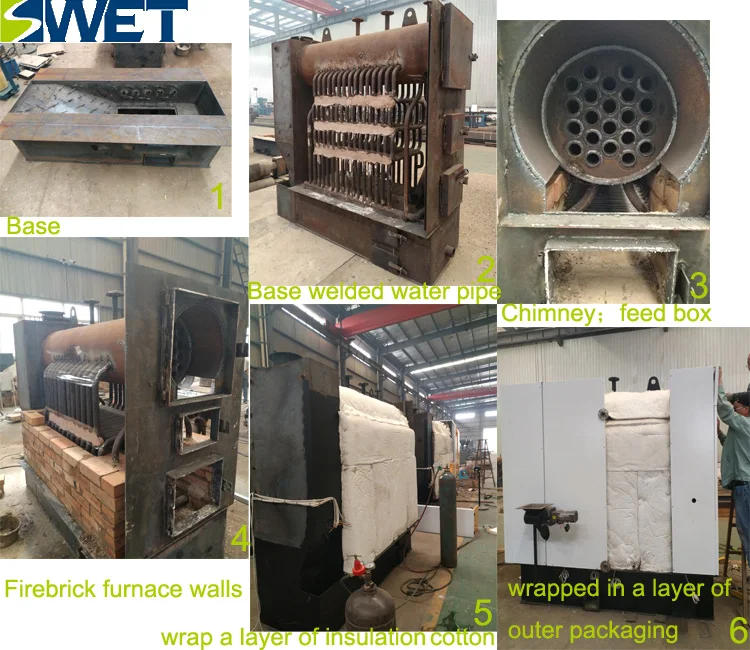 Environmentally friendly 600kg biomass pellet steam boiler