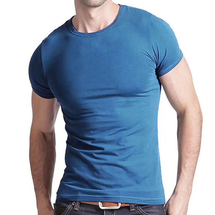 Мужская футболка с V-образным вырезом, 95% хлопок, 5% эластан