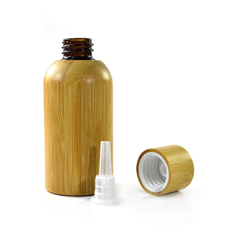 10ml 15ml 20ml 30ml 50ml 100ml glass inner bamboo dropper bottles with bamboo wooden lid