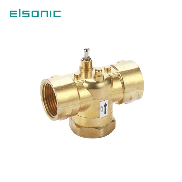 electronic thermostatic 3 way valve DN20 220v digital   water Fan coil brass electric motorized  zone valve