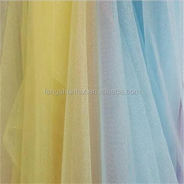 2018 wholesale high quality shiny tulle fabric rainbow tulle