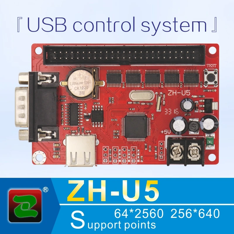 USB/WIFI/RS232 Lan Port P10 Led Display Control Card ZH-U5 Controllers