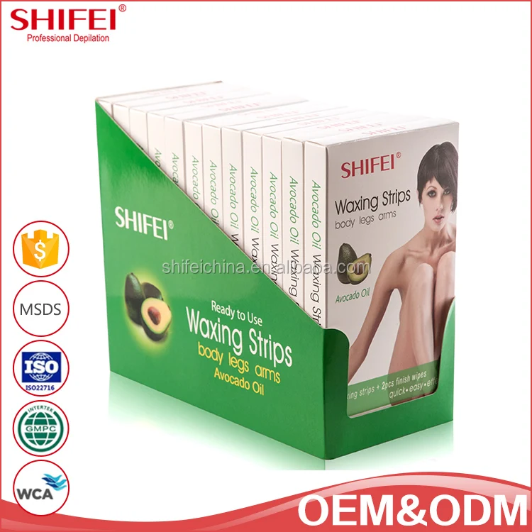 SHIFEI 20 strips and 2 oils cleansing wipes hair removal cold wax strips