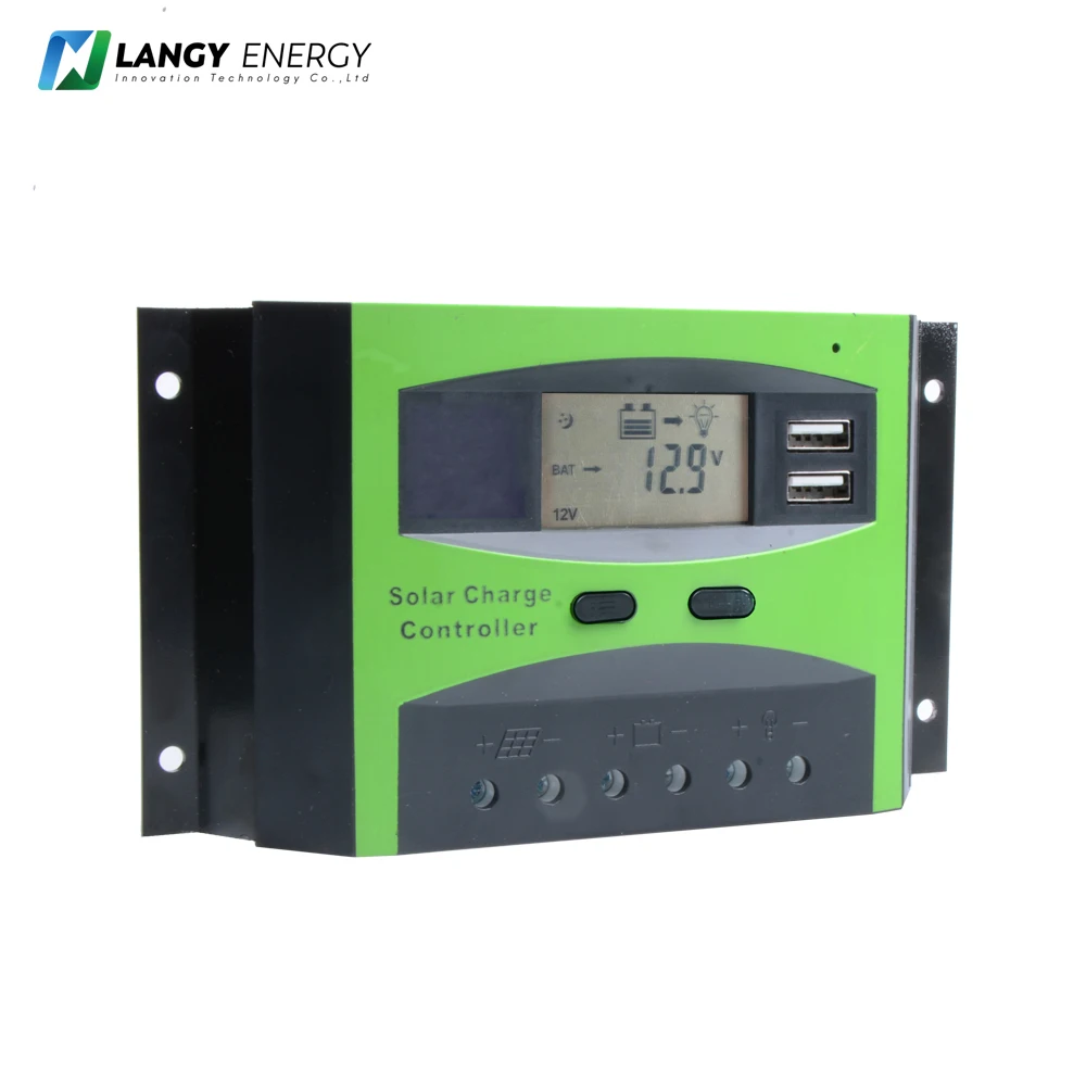  Langy официальный 30A 12v 24v PWM солнечный контроллер для солнечной