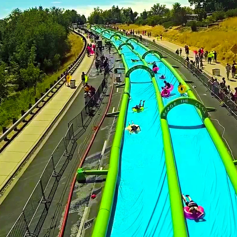 
Customized land fun inflatable water slide city for the city 