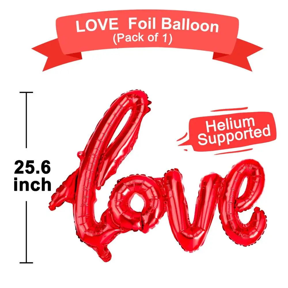 Heart Balloon Set for Valentines Day LOVE Latter Balloon I Love U Balloon for Wedding Birthday Valentine Party Decorations