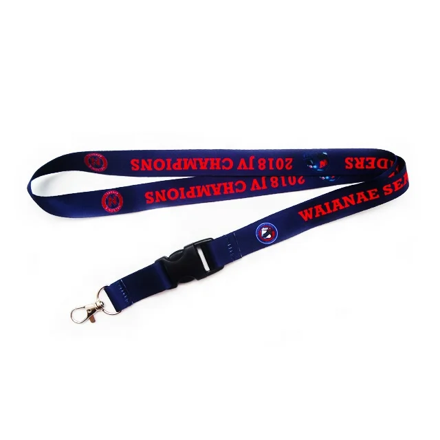 Custom Logo Satin Woven Breakaway Polyester Sublimation Keychain Phone Strap Lanyards