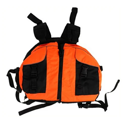 orange adult rafting kayaking buoyancy life jacket pfd vest with adjustable shoulder strap