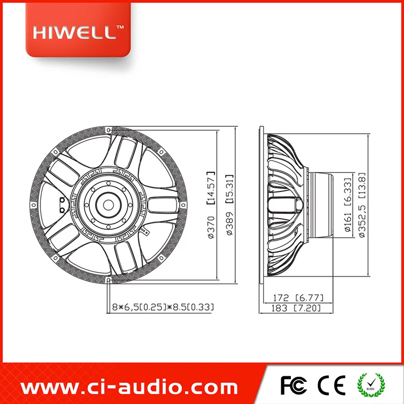 15 inch neo loudspeaker with custom softer speaker cable
