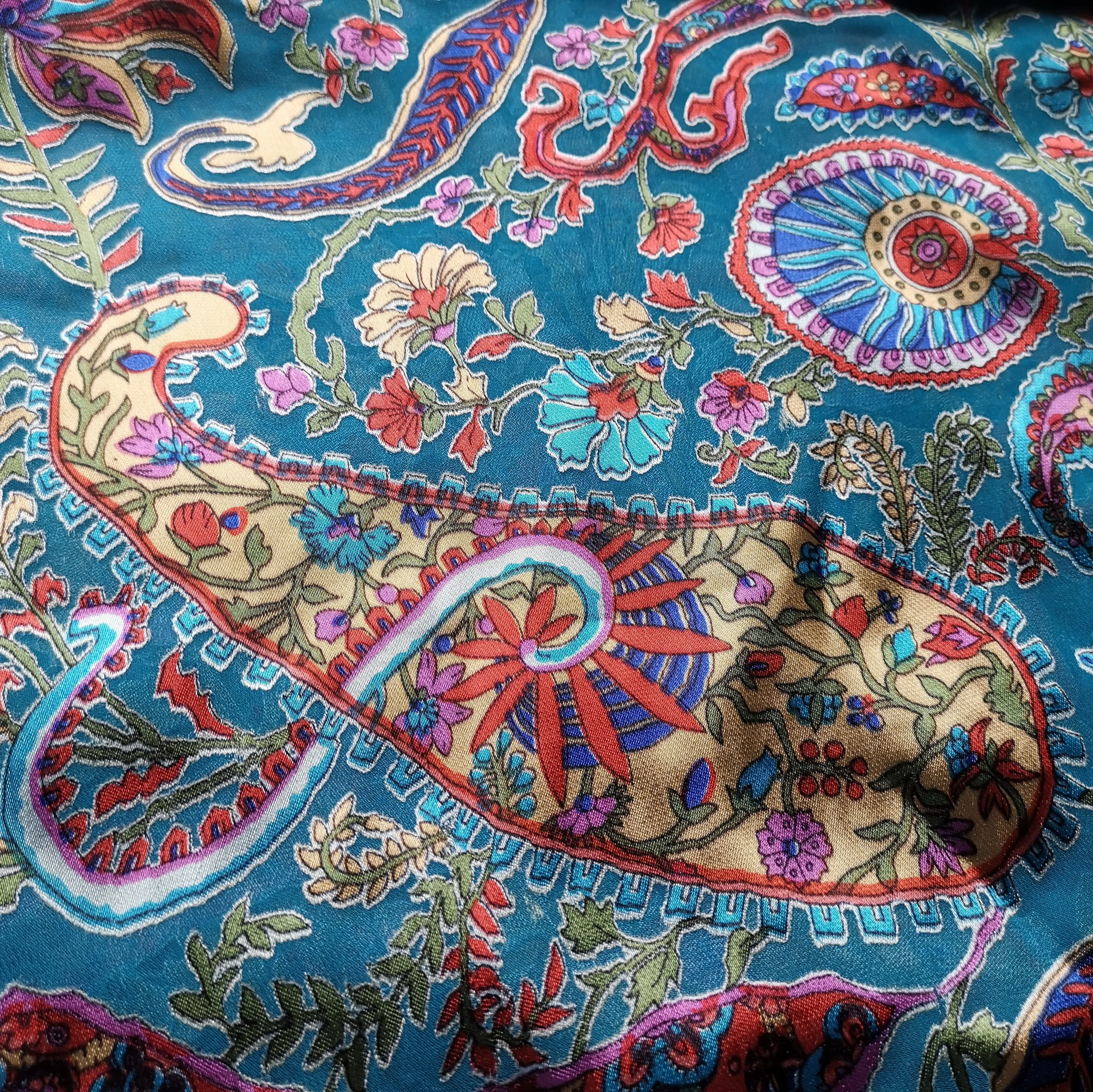 
Printed and Burn out Silk Visco chiffon satin fabric 