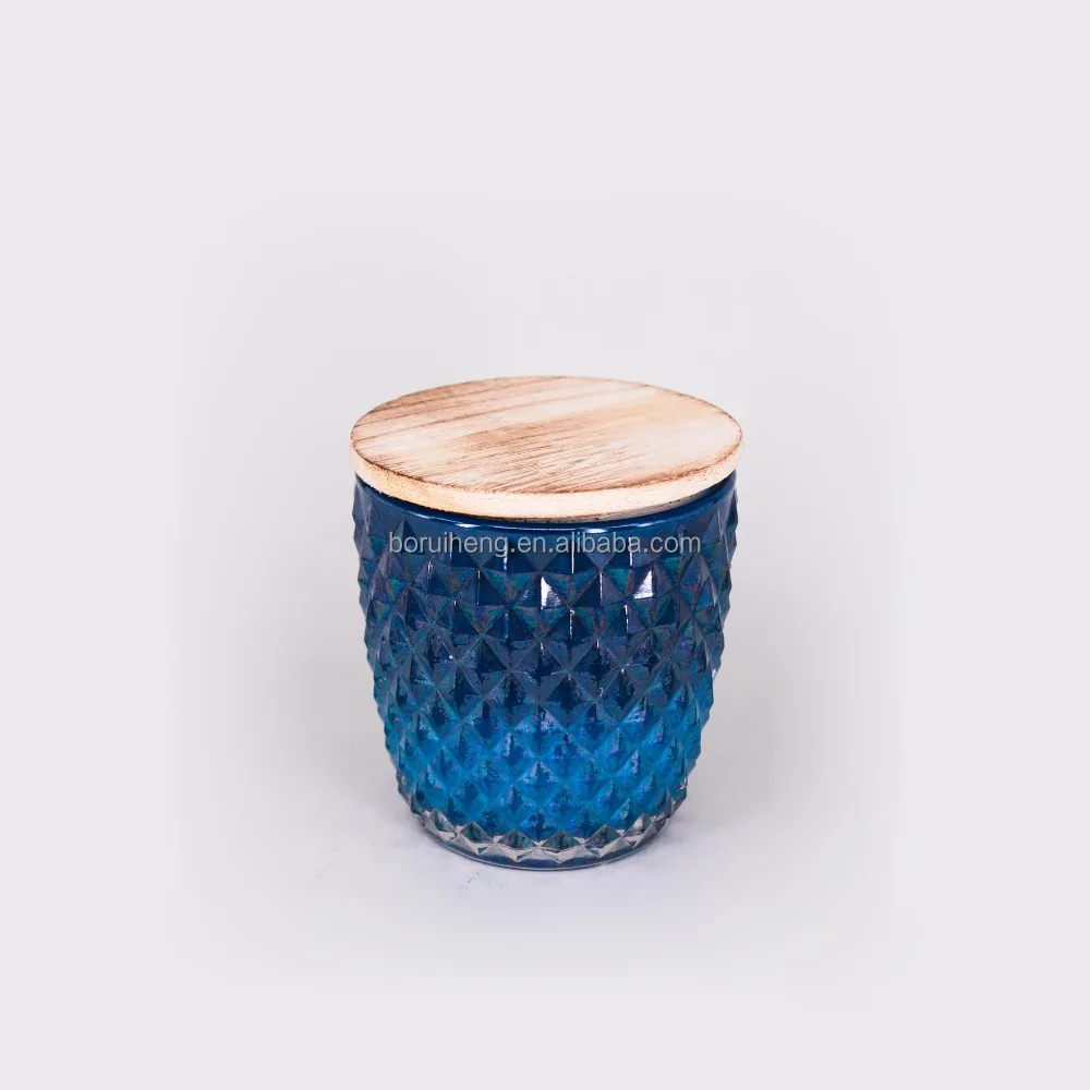 New Color Natural Scented Wax Jar Candle Glass Holder With Lid