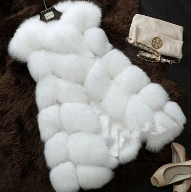 Hot Selling Lady Faux Fur Winter Vest Quality Soft Fox Fur Waist Coat