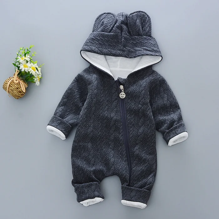 
YY10044A Infant children romper 0-1 year old baby bunny rabbit ears with an inclined zipper jumpsuit 