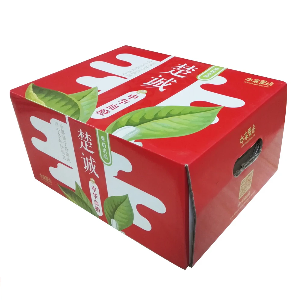 С ручкой дешевые картонные коробки для фруктов и овощей