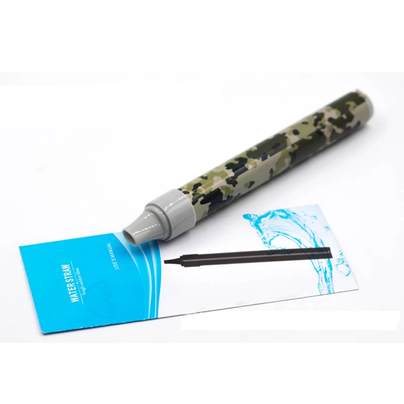 Survival gear Personal water filter bundle filtration straw purifier emergency water straw