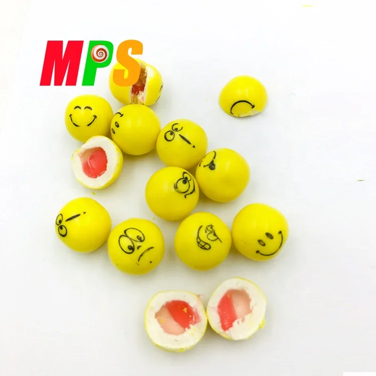 Super Competitive Prices Jam Filled Emoticon Cute Face Printed Bubble Gum
