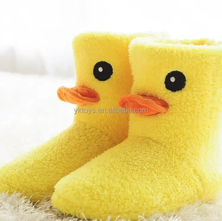 
New design winter slipper plush duck slipper animal shape warm up slipper 