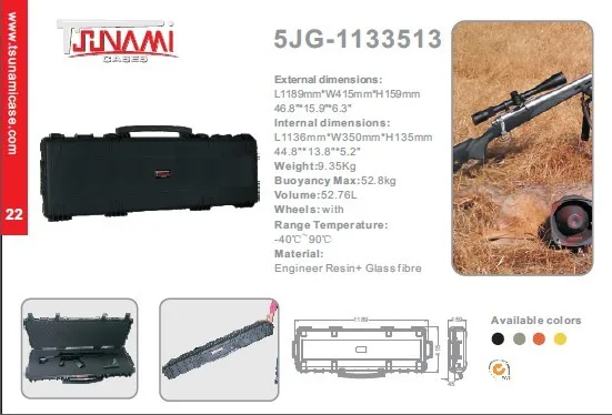Tsunami Model.1133513 Plastic gun case waterproof protect