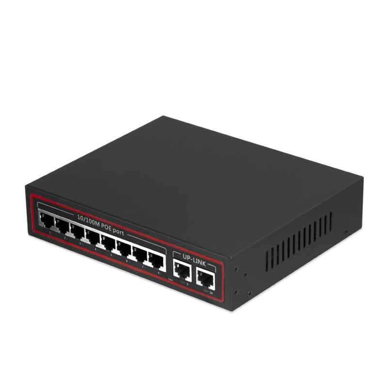  10/100 м 8 портов POE + 2 порта 100Mbs сетевой коммутатор питания через Ethernet для IP ptz CCTV камера