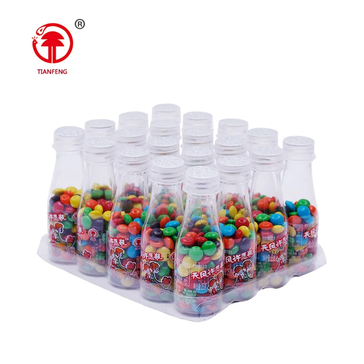 Sweet compound chocolate candy bean puffing biscuit chocolate compound in wishing bottle