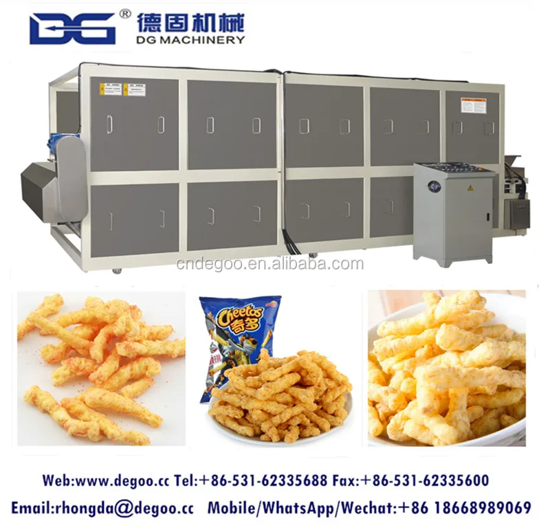 
China full automatic cheetos food making machine fried nik naks cheetos kurkure machine manufacturing 
