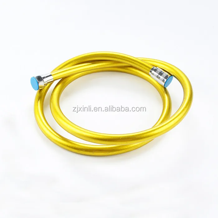 
Gold Color PVC Plumbing 150CM Shower Hose with Brass Nut, X18015G 