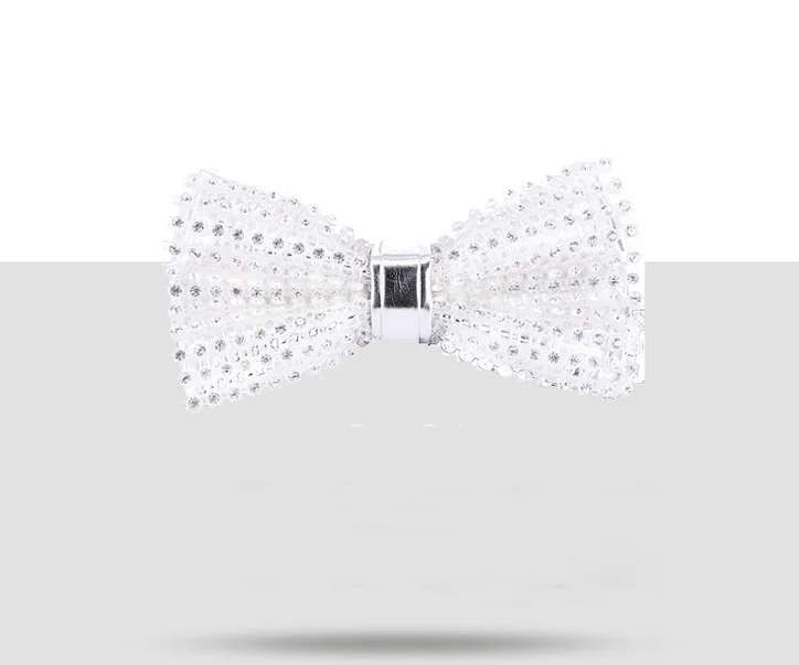 Newest Design Crystal and Leather Black Bow Tie for Boys