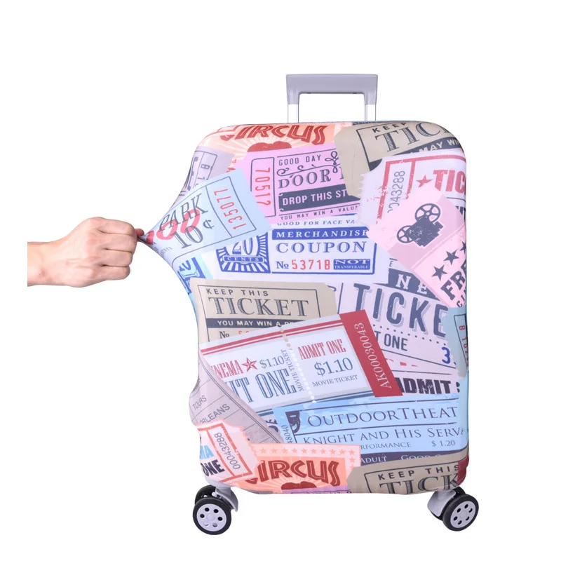 China Factory OEM Promotional Printed Spandex Luggage Cover Suitcase Protective Cover