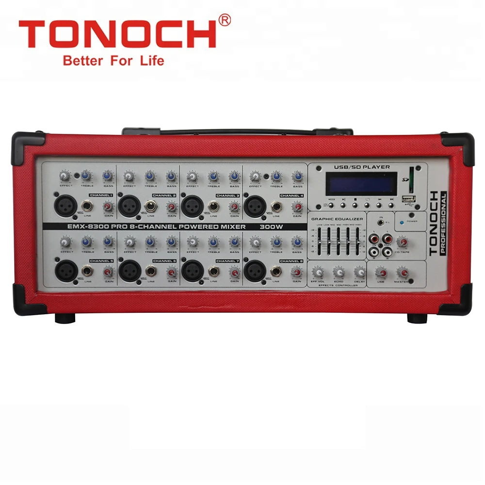 TONOCH OEM professional 8 channel built-in MP3 player integrate USB SD power sound Audio Amplifier Box